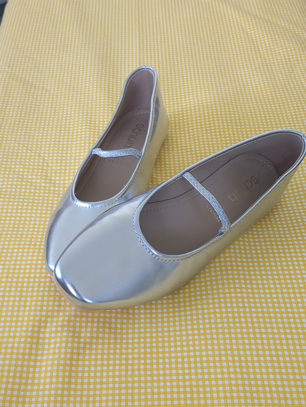 Schuh Silver Mary Jane Ballet Flats